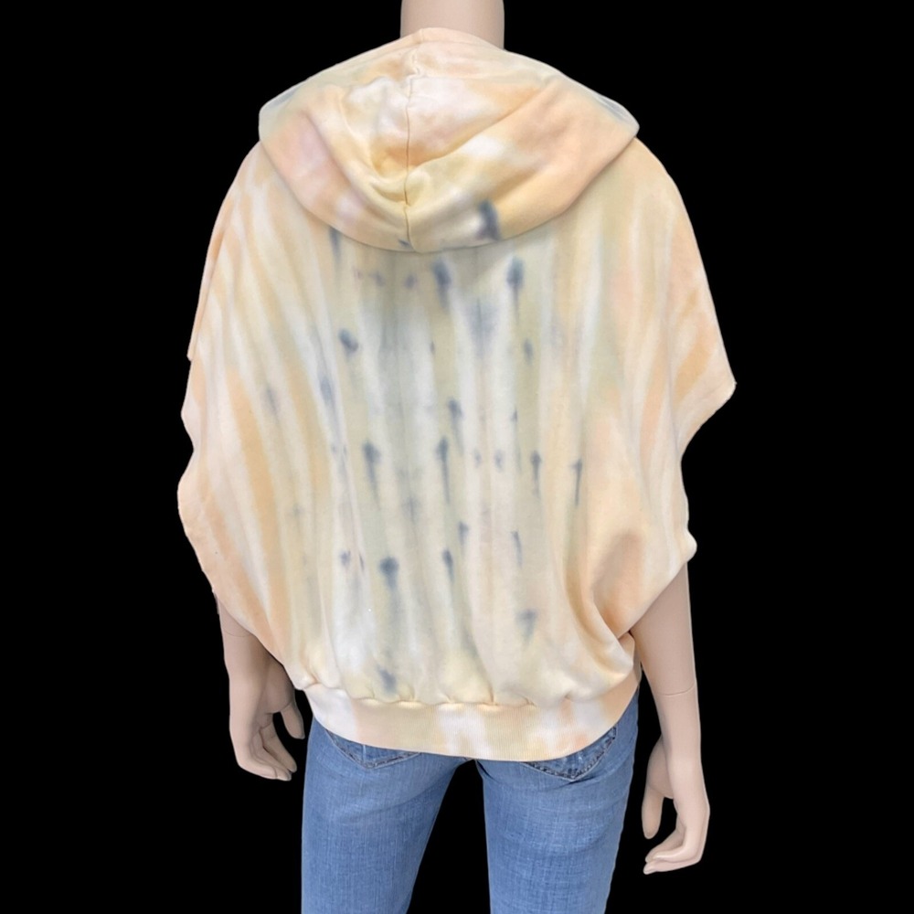 Young Fabulous & Broke Sweatshirt Women Large Orange Sleeveless Hood Tie Dye NWT - Picture 12 of 12